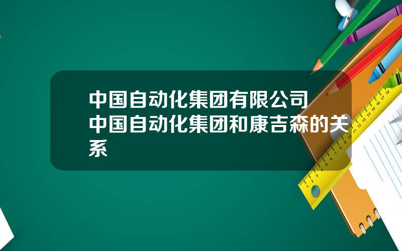 中国自动化集团有限公司 中国自动化集团和康吉森的关系